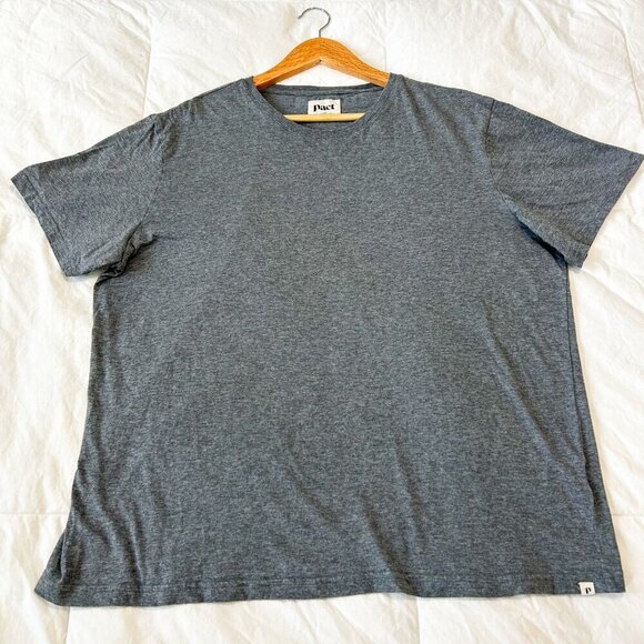 Pact Organic Cotton Crewneck T-Shirt Gray XL Short Sleeve Sustainable - Picture 2 of 5